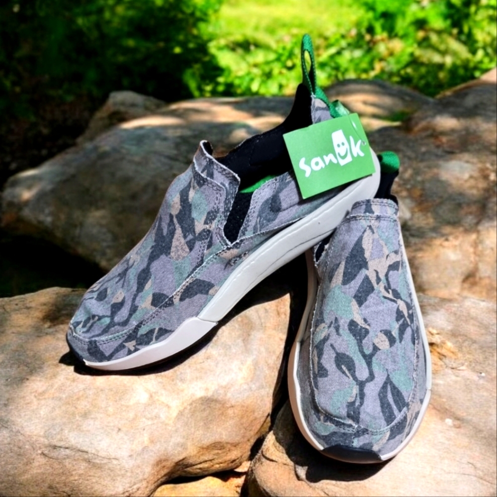 ๐๏ธ Sanuk Chiba Quest Funk Camo Slip-On Shoes Menโs Size 9